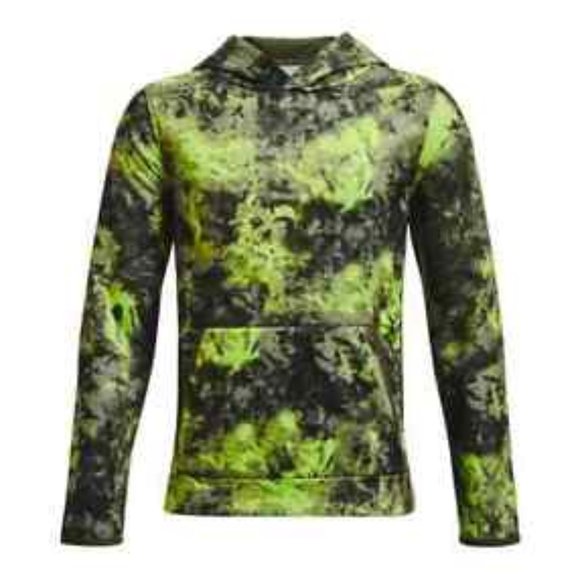 Boys' Under Armour Fleece Printed Cloud Hoodie Green - Picture 1 of 7